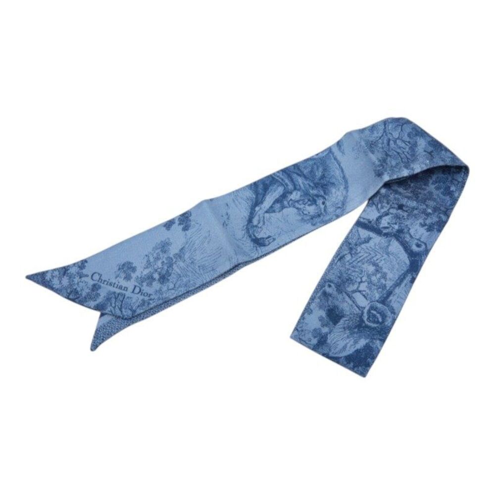 Dior Mitzah Toile de Jouy Sauvage Silk Narrow Scarf